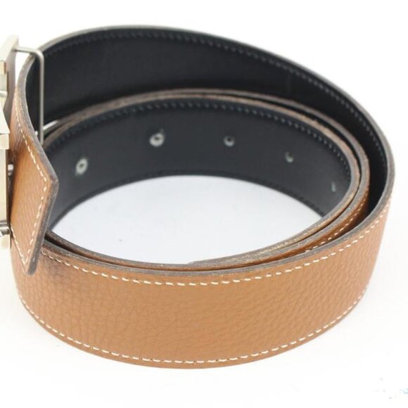Hermès Size 85 Brown x Black x Silver 32mm Reversible H Logo Belt Kit 74h418s main image 7